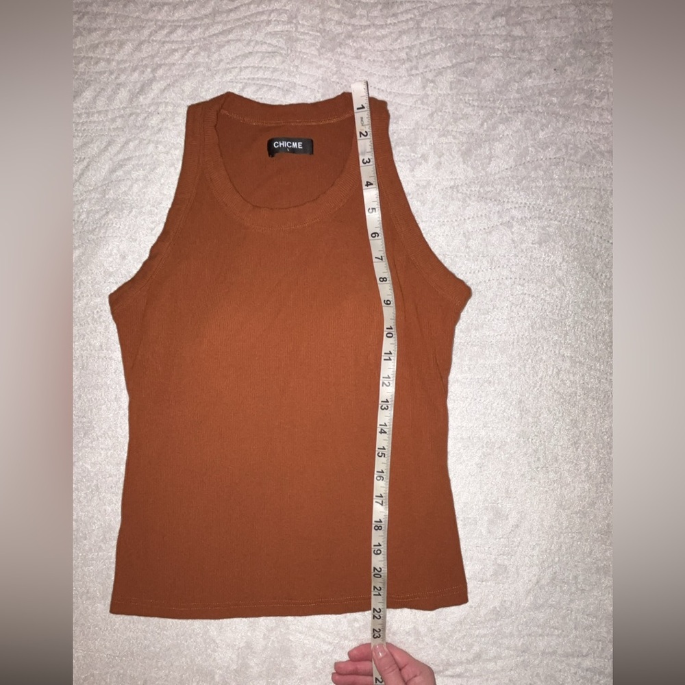 Chicme Ribbed Roundneck Built-in Bra Tank Top. - Picture 7 of 7